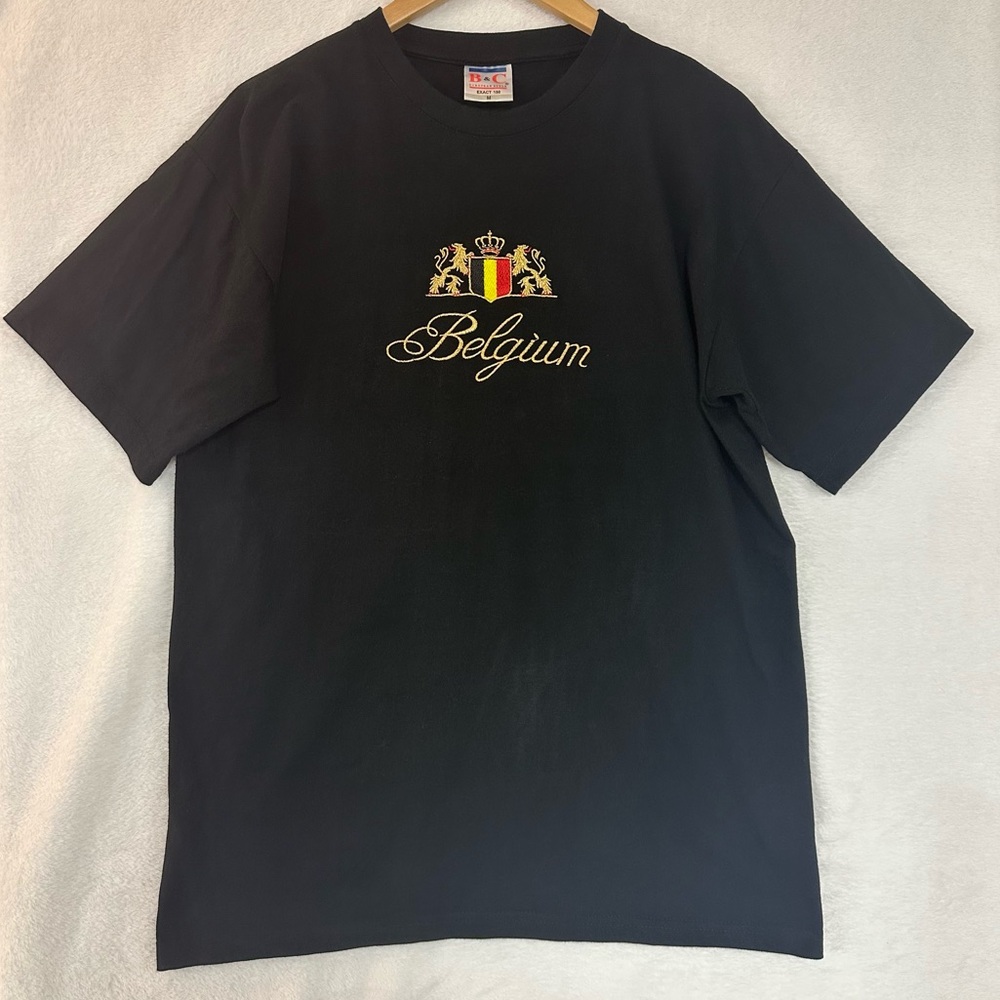 B&C Belgium Black T-Shirt size M Unisex - Picture 2 of 7